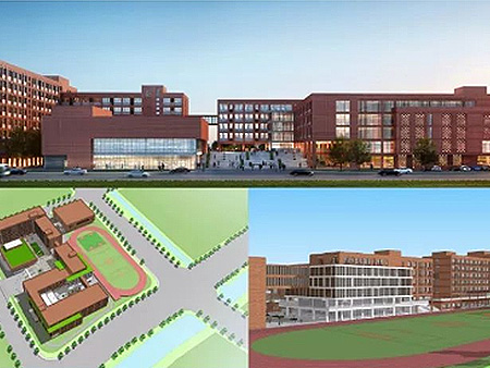 青龍地鐵小鎮(zhèn)一期居住組團國際高中建設工程項目鳥瞰圖